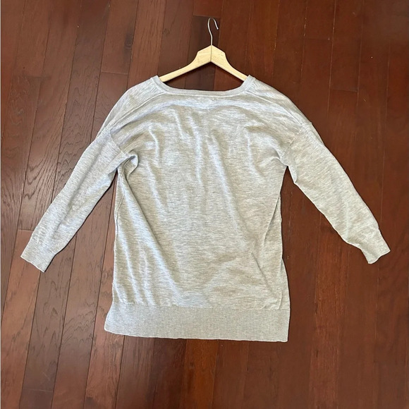 j crew 100% cotton vneck sweater size S 3/4 sleeve beige color excellent cond - Picture 8 of 11